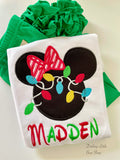 Minnie Mouse Christmas shirt or bodysuit for girls - Darling Little Bow Shop