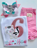 Kitten Birthday bodysuit or shirt for girls - Darling Little Bow Shop