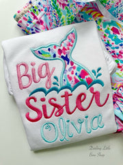 Big Sister Mermaid shirt, ruffle shirt, tank or bodysuit