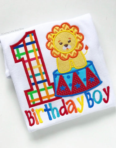 Carnival Birthday Shirt -- birthday shirt with number circus lion and name or Birthday Boy - Darling Little Bow Shop