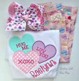 Conversation Hearts hairbow - Darling Little Bow Shop