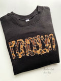 Leopard print name monogram sweatshirt - Darling Little Bow Shop