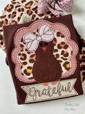 Brown Turkey ruffle shirt for girls - Grateful - Darling Little Bow Shop