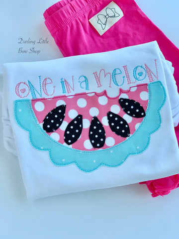 Watermelon One in a Melon shirt, tank top or bodysuit for girls - Darling Little Bow Shop