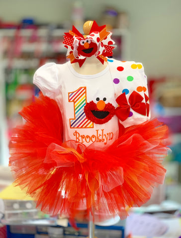 Elmo Birthday Tutu Outfit - Darling Little Bow Shop