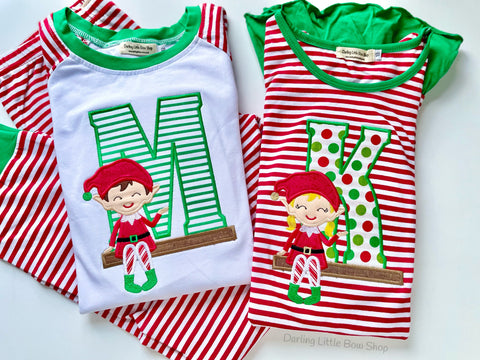 LIMITED Family Christmas Pajamas and Nightgowns - raglan striped style - infant to adult sizes - Darling Little Bow Shop
