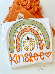 Pumpkin Rainbows bodysuit or shirt for girls