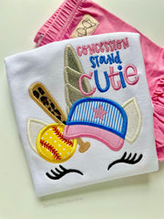 Baseball or Softball Unicorn shirt or bodysuit for girls