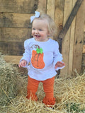 So Soft Pumpkin bodysuit or shirt for girls - Darling Little Bow Shop
