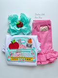 Girls School Truck Shirt - glue, apple, scissors shirt - Darling Little Bow Shop