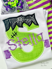 Frankenstein Initial shirt or bodysuit for girls
