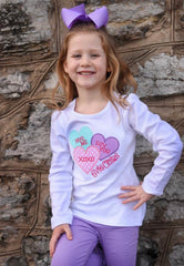 Sweet Talk conversation hearts shirt or bodysuit for girls