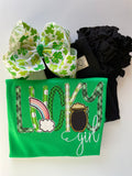 Shamrock Hairbow - choose 4-5" or 7" bow - Darling Little Bow Shop