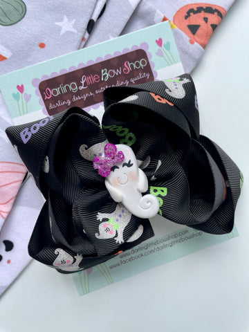 Ghouls Ghost HairBow - Darling Little Bow Shop