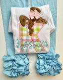 Chocolate Bunny Shirt or Bodysuit for girls - Darling Little Bow Shop