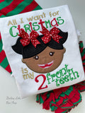 Two Front Teeth shirt  -- All I Want for Christmas is my 2 front teeth shirt for girls - Darling Little Bow Shop
