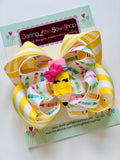 Pencil bow - fun 5” double stacked bow with adorable pencil center - Darling Little Bow Shop