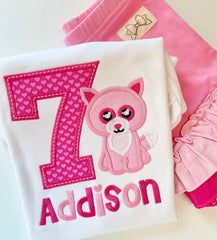Beanie Boo Cat Birthday Shirt or bodysuit for girls ANY AGE beanie boo birthday shirt