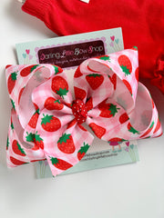 Strawberry Hairbow 6”