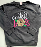 Cookie Boss black shirt or sweatshirt, perfect for selling Girl Scout cookies - Darling Little Bow Shop