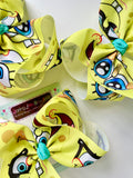 Spongebob print hairbow - Darling Little Bow Shop