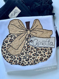 Leopard Pumpkin shirt or bodysuit for girls - Darling Little Bow Shop