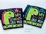 My dinosaur ate my homework shirt for boys - Darling Little Bow Shop