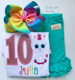Beanie Boo Unicorn Birthday Shirt or bodysuit for girls ANY AGE beanie boo birthday shirt - Darling Little Bow Shop