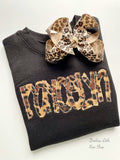 Leopard print name monogram sweatshirt - Darling Little Bow Shop