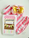 Lemonade Stand hairbow, choose single or double stacked - Darling Little Bow Shop