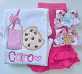 Cookies and Milk Shirt or Bodysuit for Girls - Darling Little Bow Shop