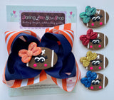 Football Hairbow in team colors - Darling Little Bow Shop