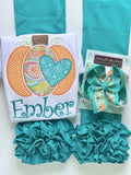 Teal Pumpkin Hairbow - Darling Little Bow Shop