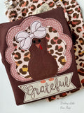 Brown Turkey ruffle shirt for girls - Grateful - Darling Little Bow Shop