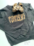Leopard print name monogram sweatshirt - Darling Little Bow Shop