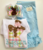 Chocolate Bunny Shirt or Bodysuit for girls - Darling Little Bow Shop