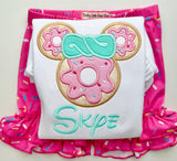 Minnie Donut shirt, ruffle shirt, tank or bodysuit - Darling Little Bow Shop