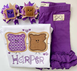 Peanut Butter and Jelly Pigtail Bow Set - Darling Little Bow Shop