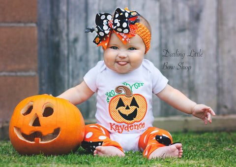 Jack O Lantern Outfit for baby girls - Darling Little Bow Shop