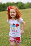 Ice Cream Cone shirt, tank or bodysuit for Girls 4th of July - Darling Little Bow Shop