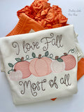 I love Fall most of all ivory shirt - Darling Little Bow Shop
