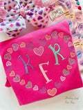 Candy Hearts Monogram Hot Pink Shirt - Darling Little Bow Shop