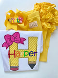 Pencil Name Hairbow LIMITED - Darling Little Bow Shop