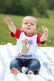 Patriotic Puppy Red Raglan Shirt for boys - Darling Little Bow Shop