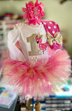 Fancy Flamingo First Birthday Tutu Outfit in Hot Pink and Gold - Darling Little Bow Shop