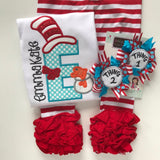 Girls Cat in the Hat Shirt - I love reading - Darling Little Bow Shop