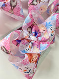 Frozen friends print hairbow - Darling Little Bow Shop
