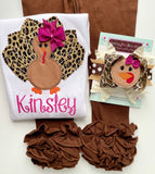 Turkey bodysuit or shirt for girls, Turkey Glam - Darling Little Bow Shop