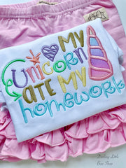 My unicorn ate my homework shirt