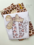 Autumn Ombre Cheetah initial bodysuit or shirt for girls - Darling Little Bow Shop